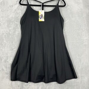 New Halara In My Feels Black Athletic Dress w/ Shorts Womens 1XL Tennis Yoga